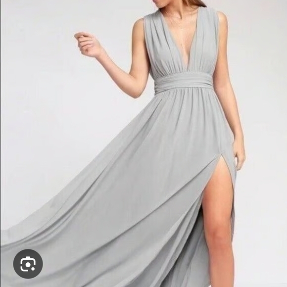 Lulus Dresses & Skirts - Lulu's Gray Maxi Dress with Slit
